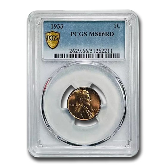 1933 Lincoln Cent MS-66 PCGS (Red) 1933 Lincoln Cent MS-66 PCGS (Red)